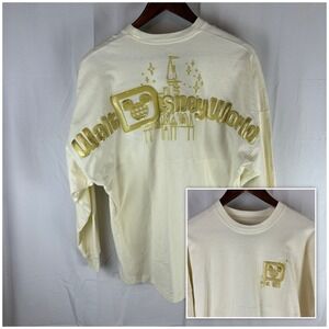 Walt Disney World Gold Castle Glitter Adult Size Small Spirit Jersey
